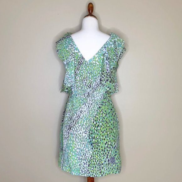 Anthropologie Leifsdottir 'Birch Tree' Green Silk Mini Dress - S - Picture 4 of 13